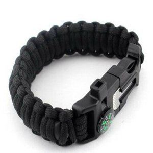 Survival Bracelet, Black Outdoor Survival Bracelet